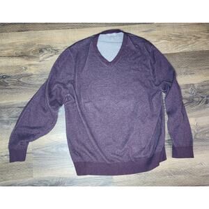 Daniel Cremieux Men’s V-Neck Sweater Size XL Burgundy Maroon Long Sleeve Pullove